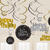 Girlanden-Set Happy Birthday Sparkling, 12 St. - Girlande Swirls Sparkling Gold HB