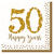Servietten Goldhochzeit, 50 Happy Years, 33 x 33 cm, 16 St�ck