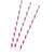 Trinkhalme aus Papier, pink-wei, 12 Stck