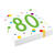 NEU Servietten Konfetti Happy Birthday 80, ca. 33x33cm, 20 Stck - 80. Geburtstag