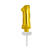 NEU Folienballon Cake Topper Zahl 1 Gold, ca. 13 cm - Ziffer: 1
