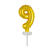 NEU Folienballon Cake Topper Zahl 9 Gold, ca. 13 cm - Ziffer: 9