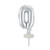 SALE Folienballon Cake Topper Zahl 0 Silber, ca. 13 cm