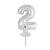 SALE Folienballon Cake Topper Zahl 2 Silber, ca. 13 cm - Ziffer: 2