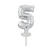 SALE Folienballon Cake Topper Zahl 5 Silber, ca. 13 cm - Ziffer: 5