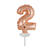 NEU Folienballon Cake Topper Zahl 2 Rosgold, ca. 13 cm - Ziffer: 2