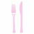 NEU Mehrweg-Besteck-Set Messer und Gabel aus Kunststoff, je 12 Stck, rosa
