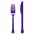 NEU Mehrweg-Besteck-Set Messer und Gabel aus Kunststoff, je 12 Stck, violett - Violett