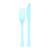 NEU Mehrweg-Besteck-Set Messer und Gabel aus Kunststoff, je 12 Stck, himmelblau - Himmelblau