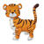 NEU Folienballon Tiger, ca. 58x56cm, orange-braun