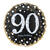 NEU Folienballon Sparkling Birthday 90th, schwarz, ca. 45cm