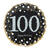NEU Folienballon Sparkling Birthday 100th, schwarz, ca. 45cm