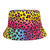 Hut Bucket-Hat Leopard, Neon Regenbogen