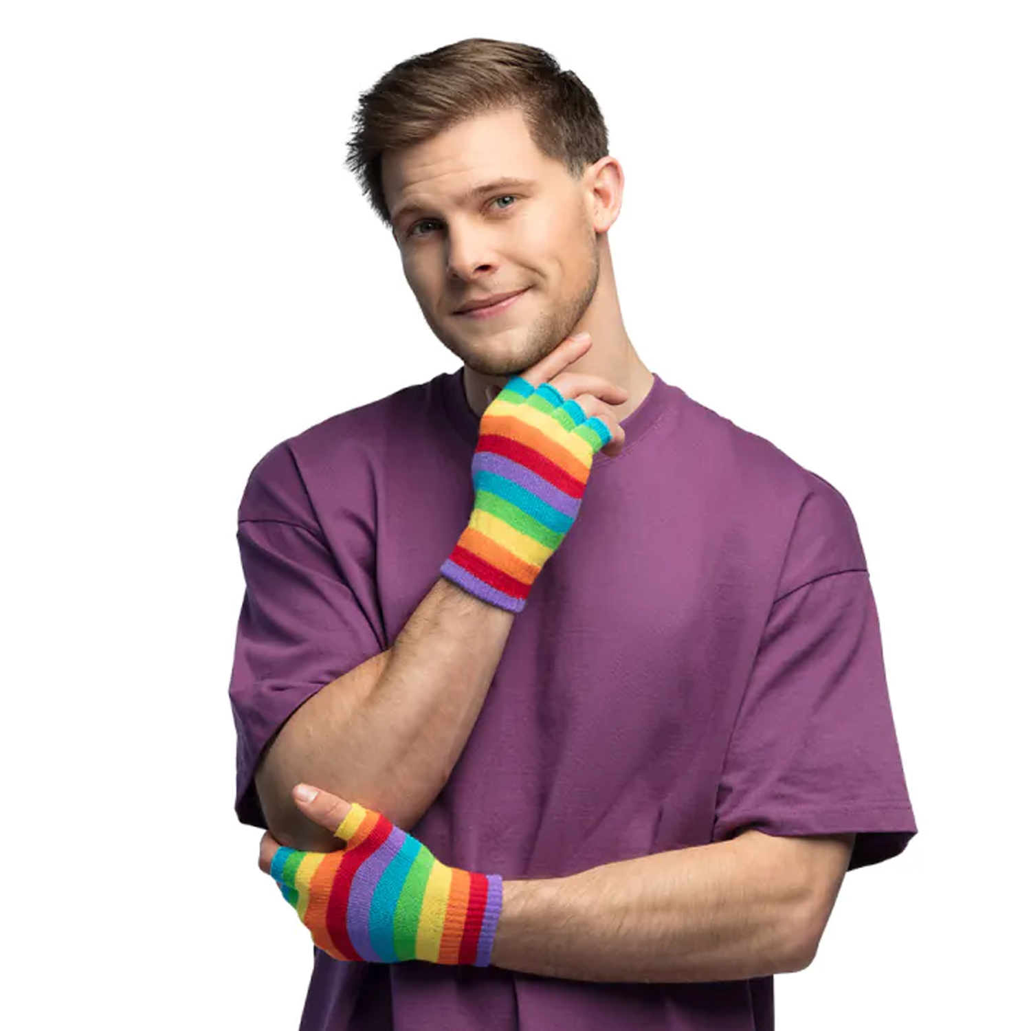 NEU Handschuhe Regenbogen, fingerlos Bild 3