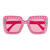 NEU Brille Party pink, mit Schmucksteinen