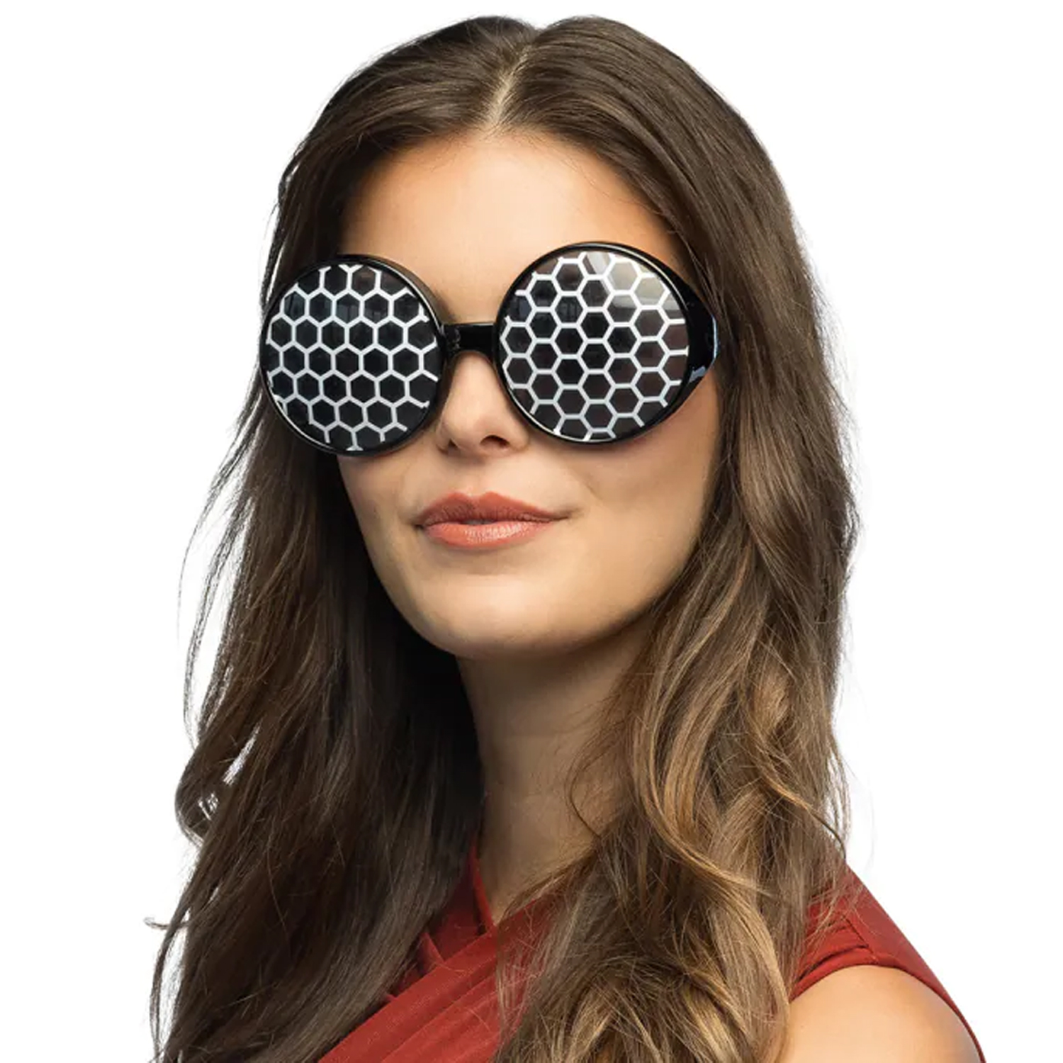NEU Brille Wabenmuster, schwarz Bild 2