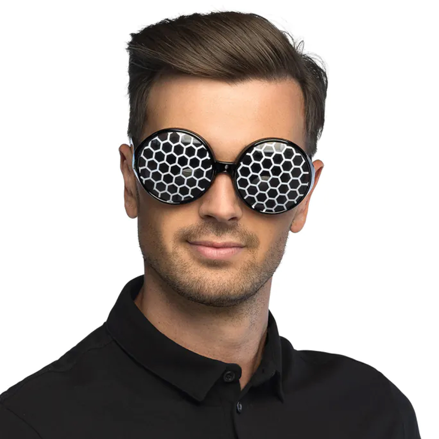 NEU Brille Wabenmuster, schwarz Bild 5