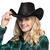 Hut Cowgirl mit Hutband und Nieten, schwarz Bild 2