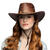 Hut Cowboy Outlaw, Lederoptik, Einheitsgre, Braun Bild 4