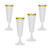 Kunststoff Sektflte / Champagner-Glas, 4 Stck, 140 ml, Goldener Rand