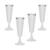 Kunststoff Sektflte / Champagner-Glas, 4 Stck, 140 ml, Silberner Rand