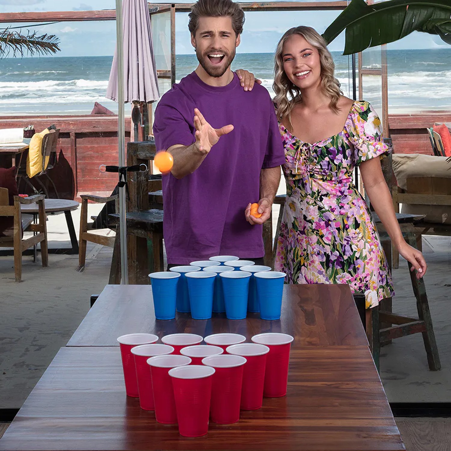 NEU Bierpong Set mit 22 Bechern und 4 Bllen Bild 2