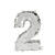NEU Mini-Zahlen-Pinata silber, 25x16x5cm, Ziffer 2 - Ziffer 2