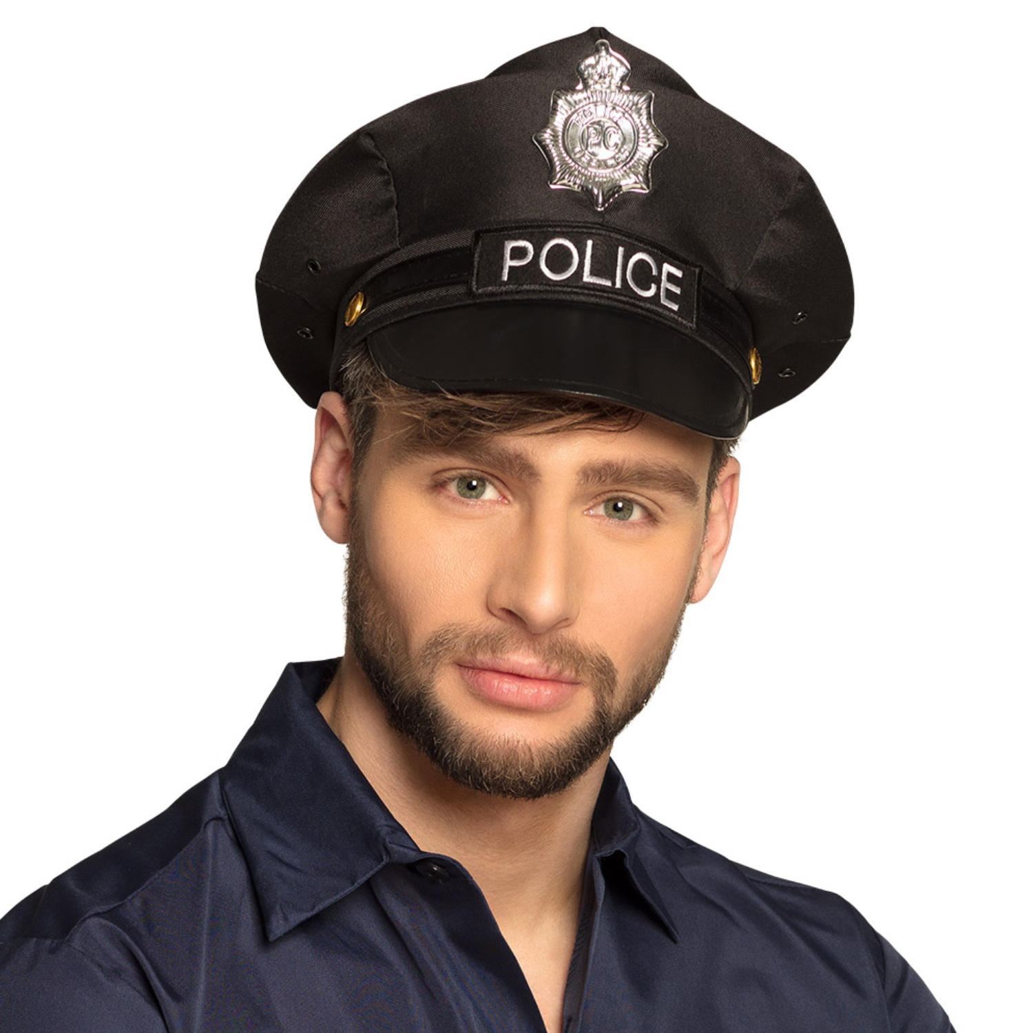 NEU Hut/Mütze Police, schwarz, größenverstellbar Bild 2