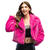 NEU Damen-Kost�m Pl�sch-Jacke kurz, pink, mit Taschen, Gr. M-L