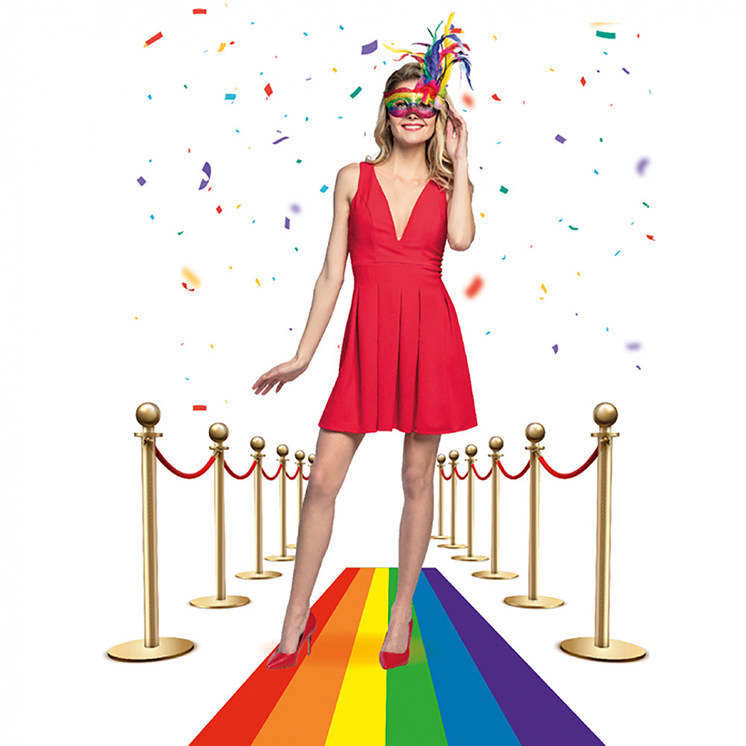 NEU Lufer aus bedruckter Folie, Regenbogen, 450x60cm Bild 3