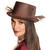 Hut Steampunk Zylinder mit Rschen und Borte