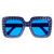 NEU Brille Party blau, mit Schmucksteinen