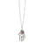 SALE Kette Skelett-Hand, silber mit rotem Stein