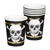 NEU Papp-Becher Piraten mit Totenkopf, ca. 210ml, 10 Stck