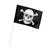 Fahne Pirat schwarz mit Totenkopf, 45 x 30 cm - Fahne mit Stab