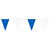 NEU Wimpelkette aus Stoff, blau-wei�, 6m, 15 Flaggen � 26x18cm, Polyester - blau-wei�
