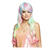 Perücke Damen Langhaar mit Pony Candy Style Heaven, türkis-rosa-gelb - mit Haarnetz Bild 2