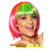 Perücke Damen Foxy Bob, Pagenkopf mit Pony Candy Style Neon Poppy, pink-bunt - mit Haarnetz Bild 2