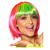 SALE Percke Damen Foxy Bob, Pagenkopf mit Pony Candy Style Neon Poppy, pink-bunt