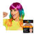 Perücke Damen Halblang mit Pony Candy Style Neon Kandy, bunt - mit Haarnetz