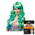 Perücken Damen Langhaar mit Pony Meerjungfrau Aqua, blau-grün - mit Haarnetz