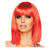 Percke Damen Longbob, Pagenkopf mit Pony, Dance, neon rot - mit Haarnetz Bild 2