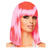 Percke Damen Longbob, Pagenkopf mit Pony, Dance, neon rosa - mit Haarnetz Bild 2