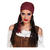 Perücke Damen Piratin mit Kopftuch Dreadlocks, Bonnie, schwarz - mit Haarnetz Bild 2