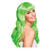 Perücke Damen Langhaar glatt mit Pony, Party Chique, grün - mit Haarnetz Bild 2