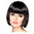 Percke Damen Foxy Bob, Pagenkopf mit Pony, Cabaret, schwarz - mit Haarnetz Bild 2