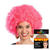 Percke Unisex Damen Super-Riesen-Afro Locken, pink - mit Haarnetz