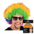 Perücke Unisex Herren Super-Riesen-Afro Locken regenbogen, bunt - mit Haarnetz