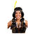 Perücke Damen Indianerin mit Stirnband und zwei Zöpfen, Wynona, schwarz - mit Haarnetz Bild 2