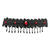 SALE Halsband im Gothic- / Halloween-Look, Schwarz mit roten Steinen